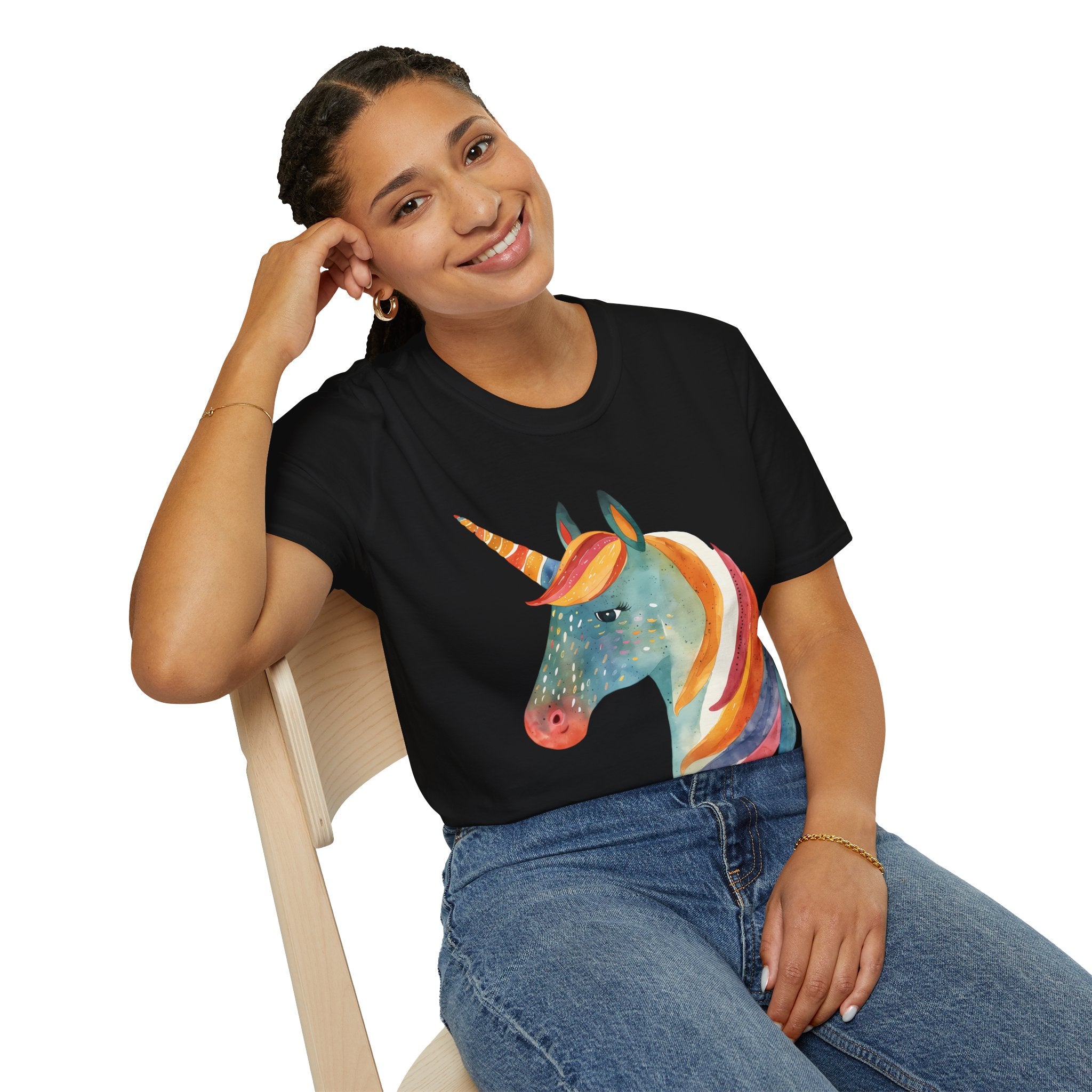 Rainbow Unicorn T-Shirt, Soft Cotton Tee, Gift for Unicorn Lovers, Cute Casual Wear, Kids & Adults, Birthday & Everyday Use