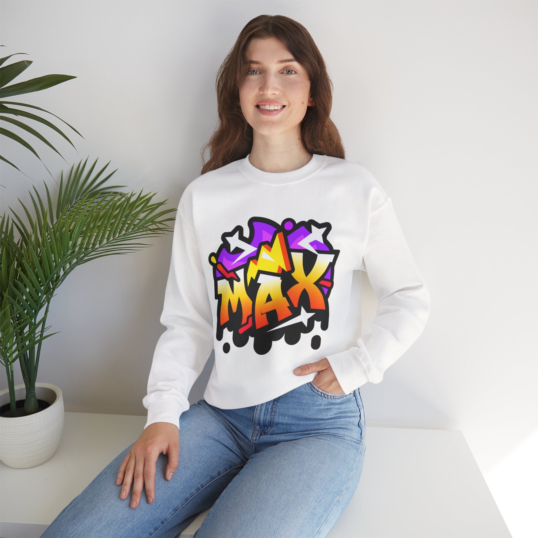 Graffiti Style Unisex Sweatshirt, Streetwear Fashion, Casual Outfit, Unique Gift for Teens, Urban Art Clothing, Comfortable Layering