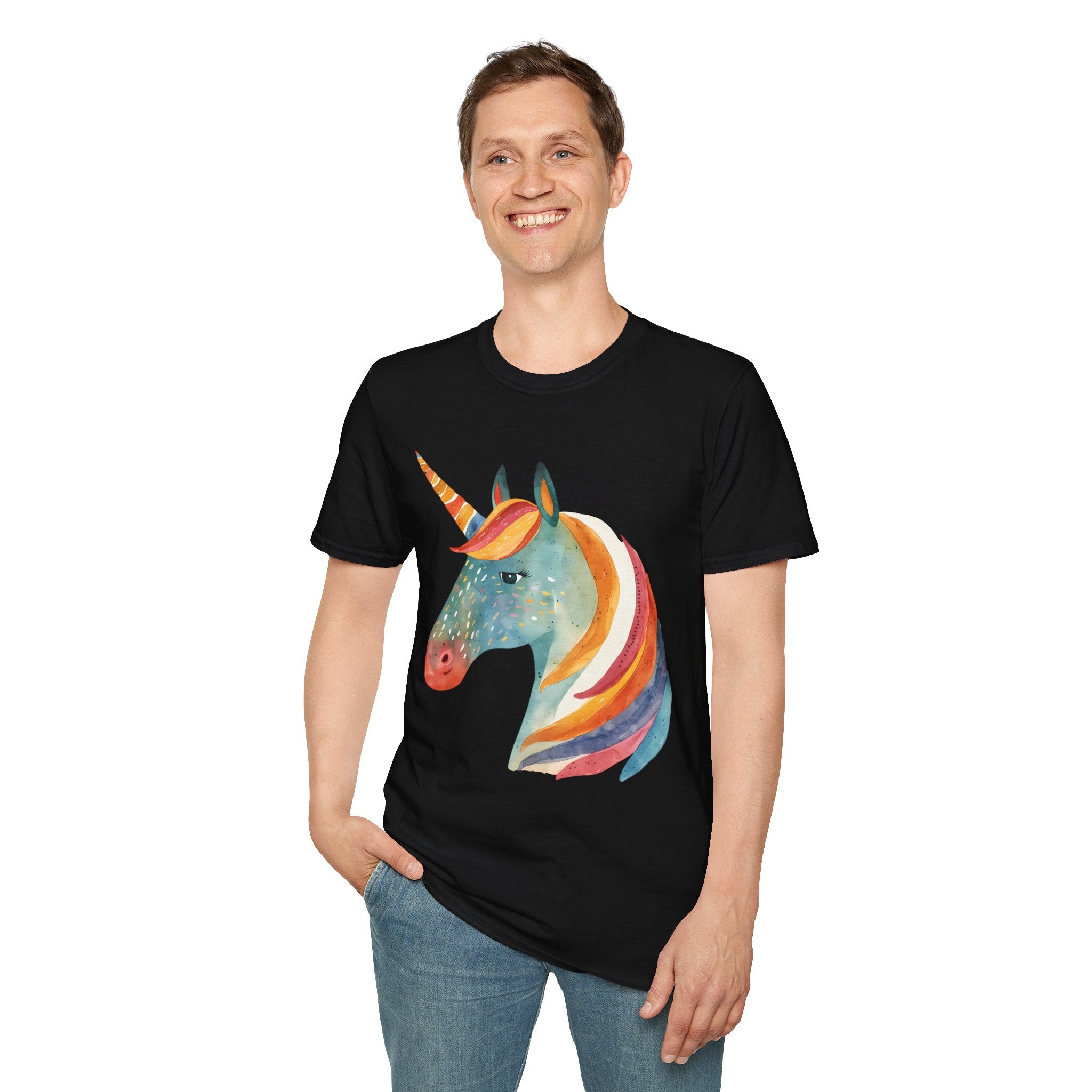Rainbow Unicorn T-Shirt, Soft Cotton Tee, Gift for Unicorn Lovers, Cute Casual Wear, Kids & Adults, Birthday & Everyday Use