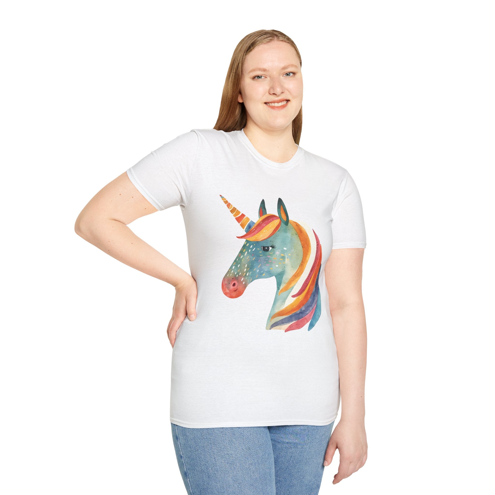 Rainbow Unicorn T-Shirt, Soft Cotton Tee, Gift for Unicorn Lovers, Cute Casual Wear, Kids & Adults, Birthday & Everyday Use