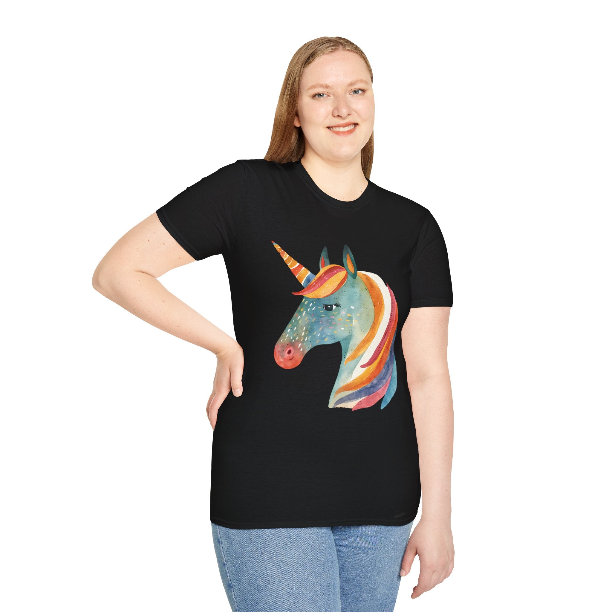 Rainbow Unicorn T-Shirt, Soft Cotton Tee, Gift for Unicorn Lovers, Cute Casual Wear, Kids & Adults, Birthday & Everyday Use