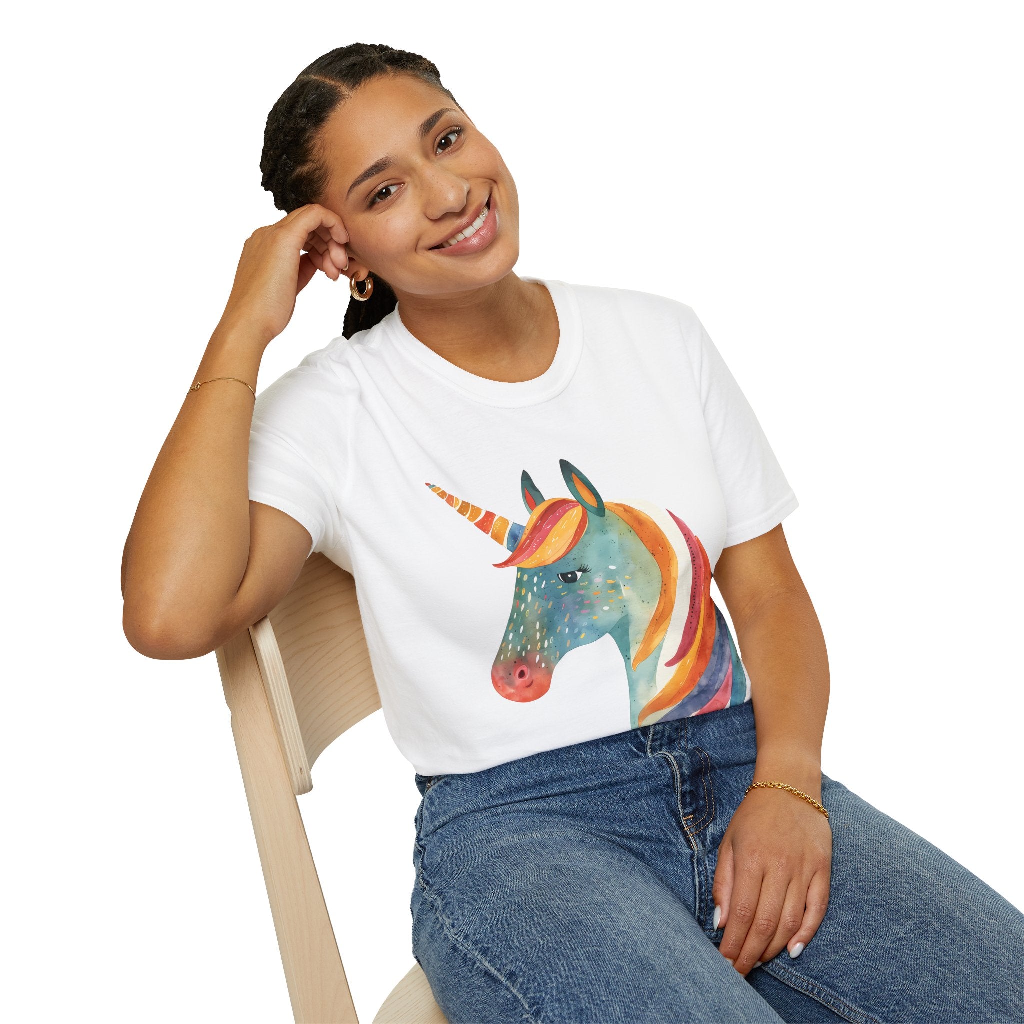 Rainbow Unicorn T-Shirt, Soft Cotton Tee, Gift for Unicorn Lovers, Cute Casual Wear, Kids & Adults, Birthday & Everyday Use