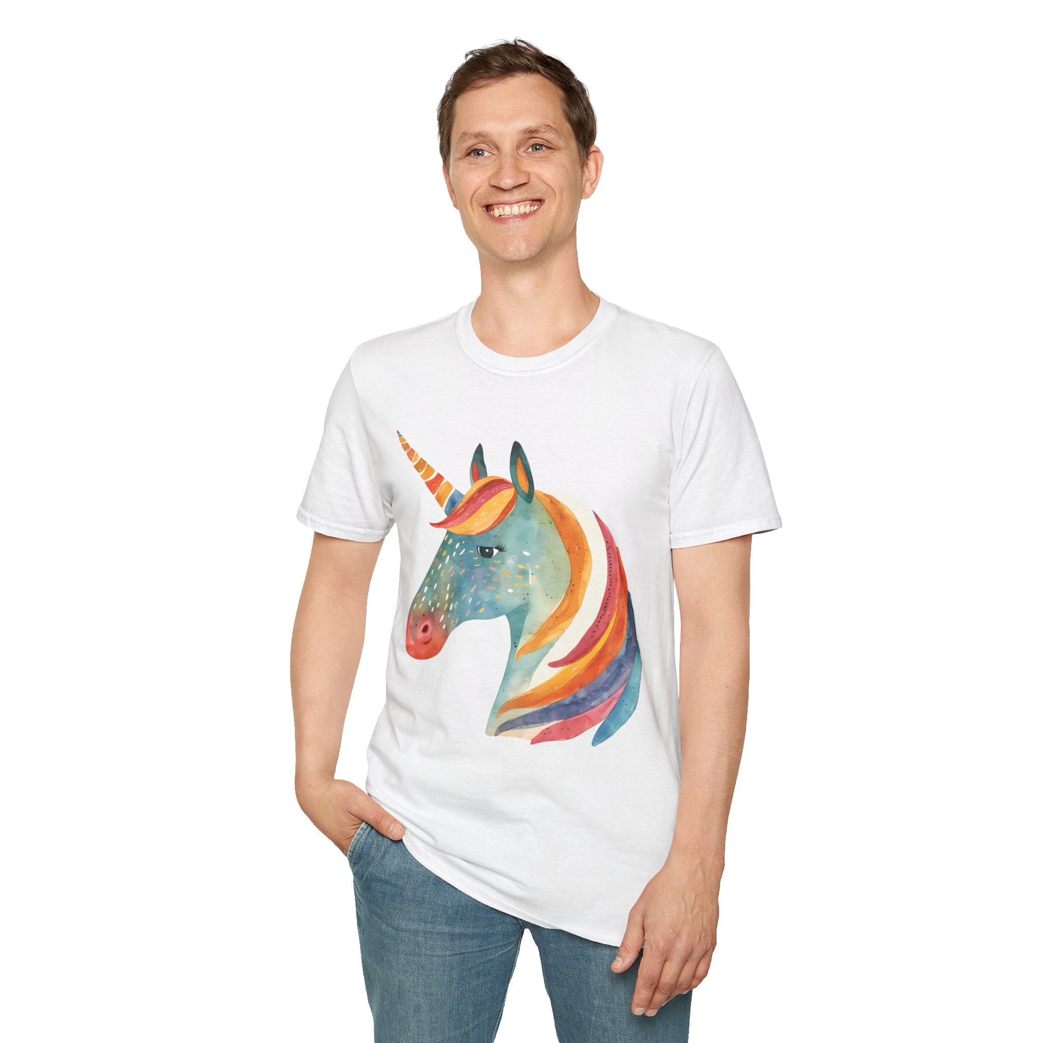 Rainbow Unicorn T-Shirt, Soft Cotton Tee, Gift for Unicorn Lovers, Cute Casual Wear, Kids & Adults, Birthday & Everyday Use
